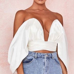 House of CB London Elisetta Off Shoulder Top, Ivory, S